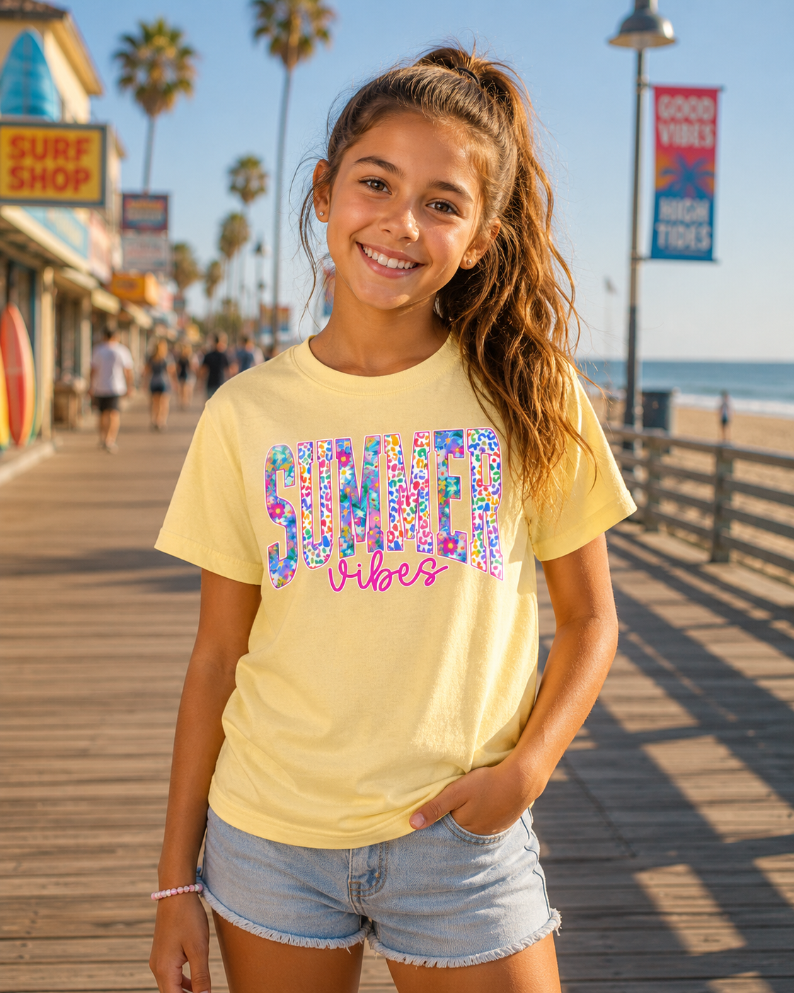 SUMMER VIBES YOUTH BUTTER TEE