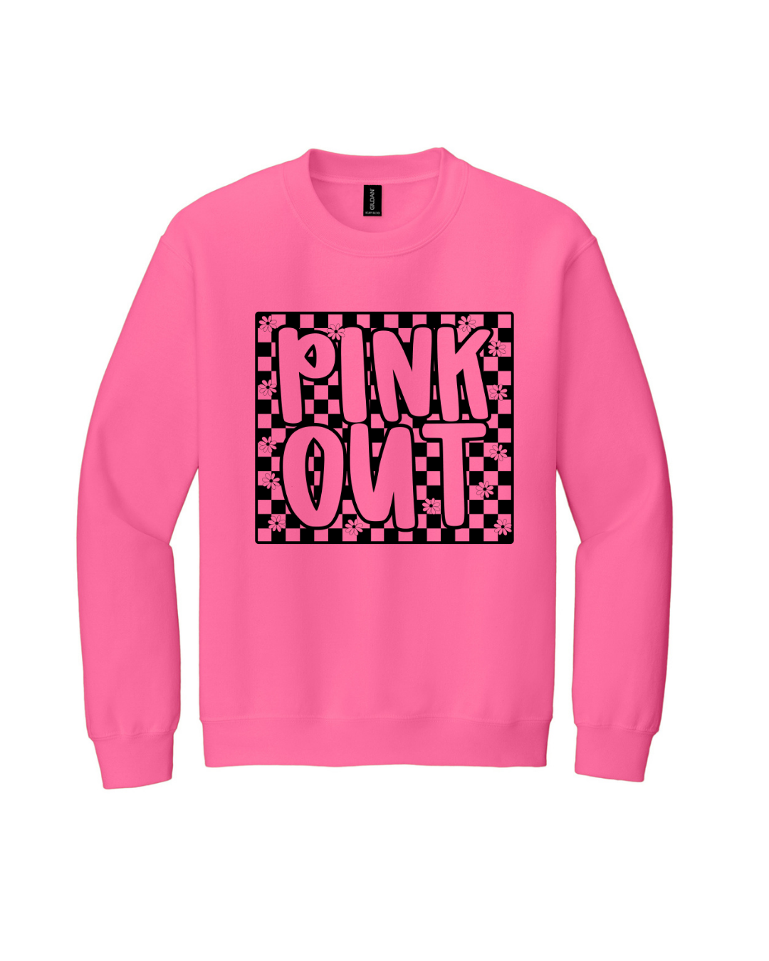 PINK OUT CHECKERED SWEATSHIRT