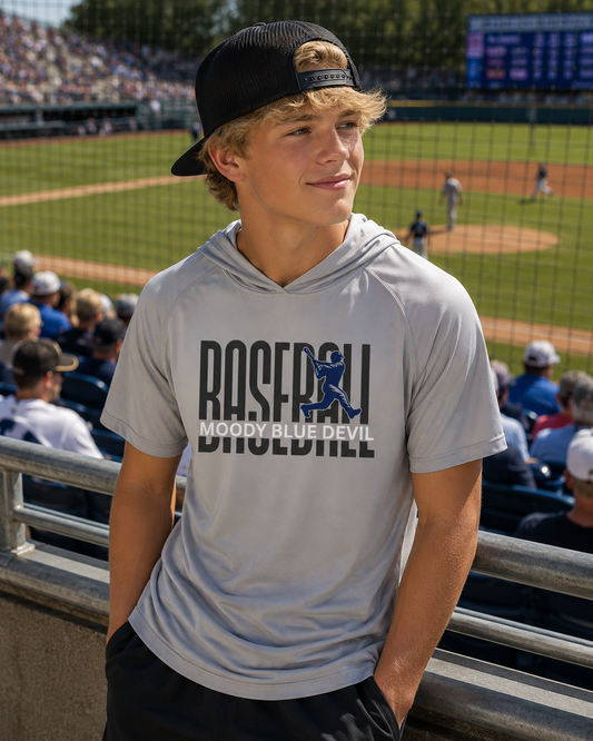 MOODY BLUE DEVIL BASEBALL YOUTH HOODED