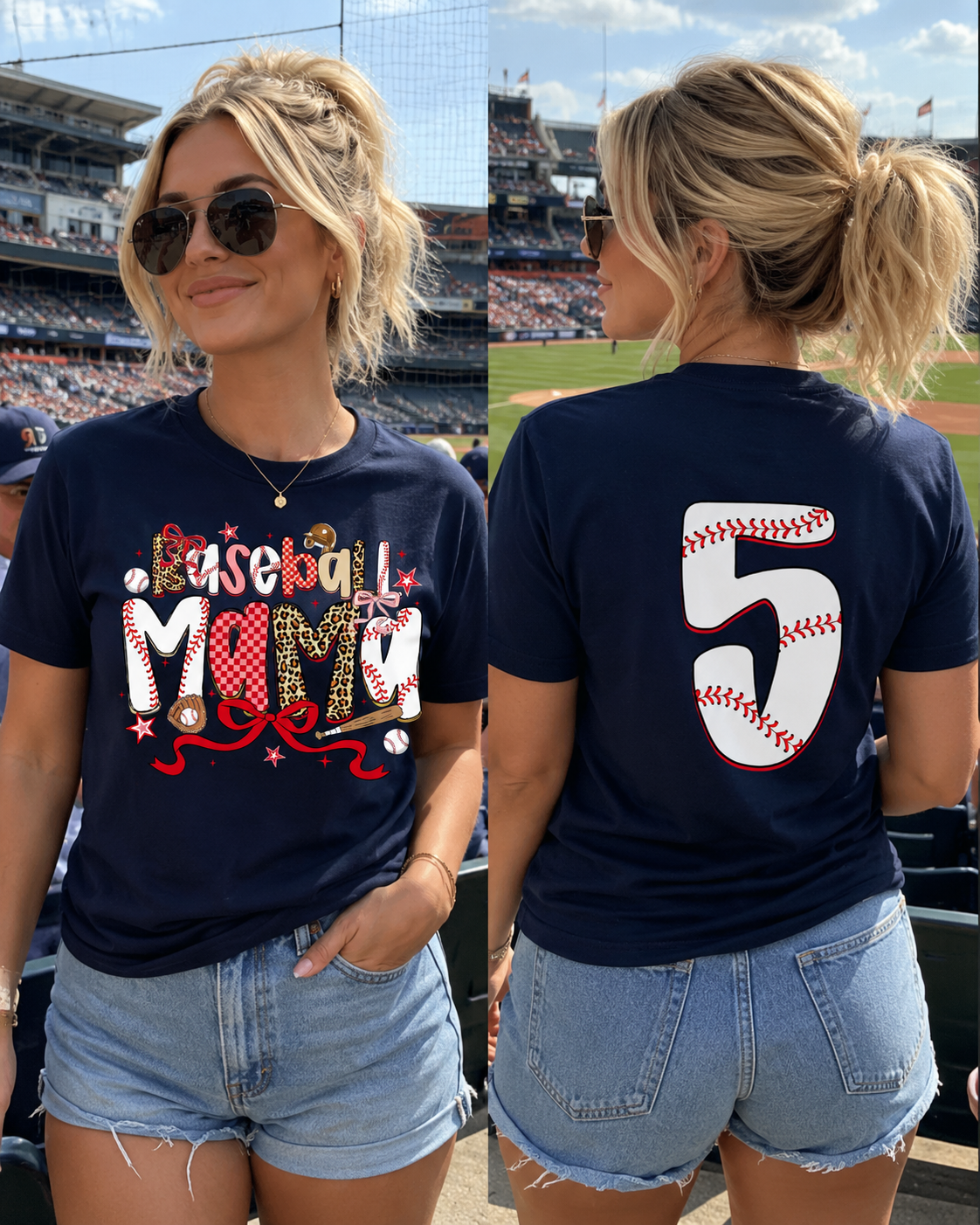 BASEBALL MAMA CUSTOMIZED NUMBER TEE