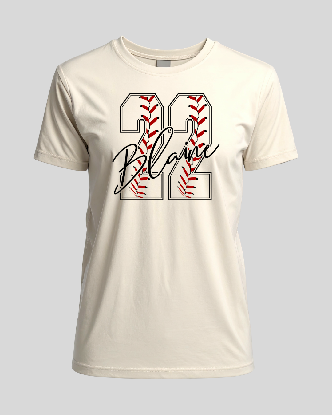 CUSTOM NUMBER & NAME BASEBALL TEE
