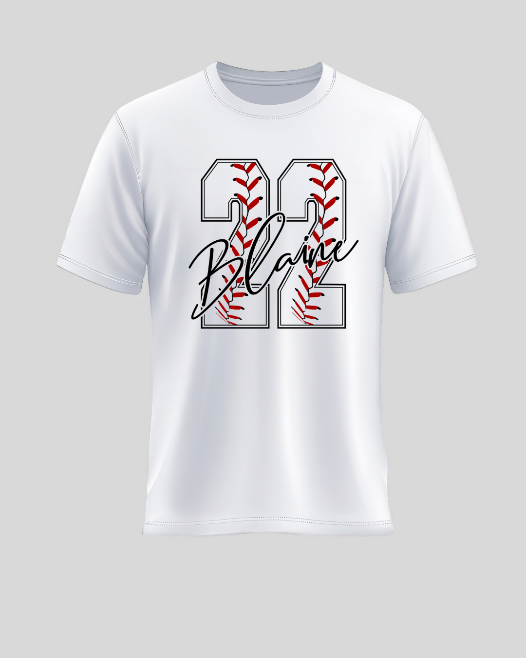 CUSTOM NUMBER & NAME BASEBALL TEE