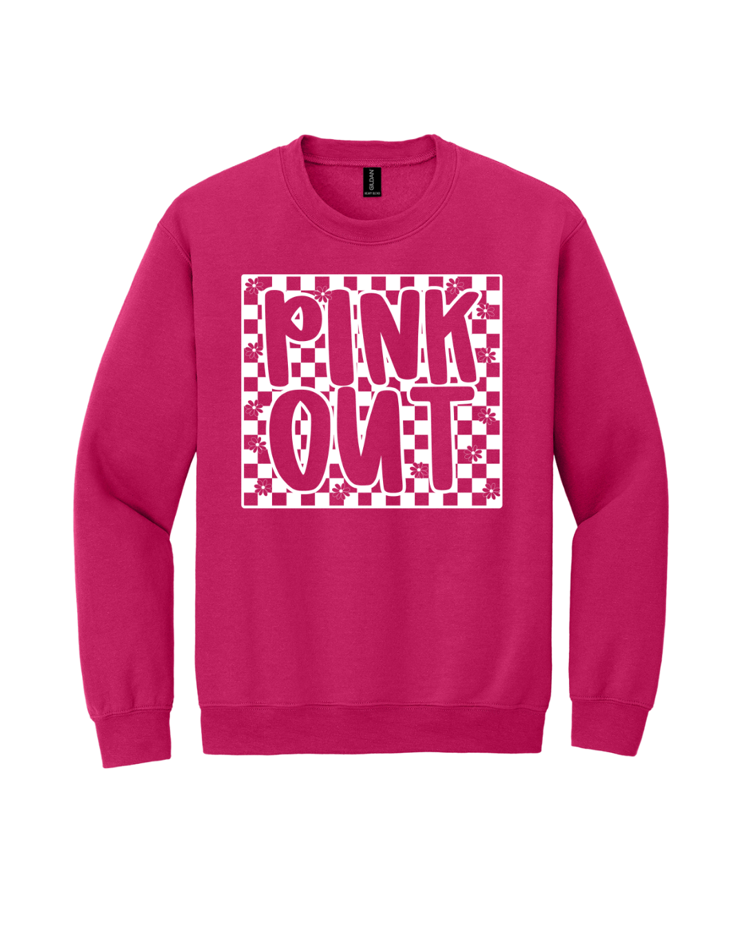 PINK OUT CHECKERED SWEATSHIRT