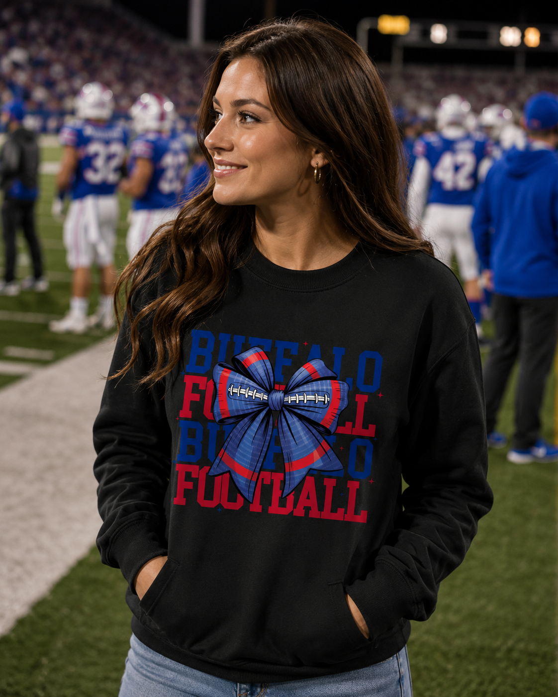 BUFFALO FOOTBALL BOW SWEATSHIRT